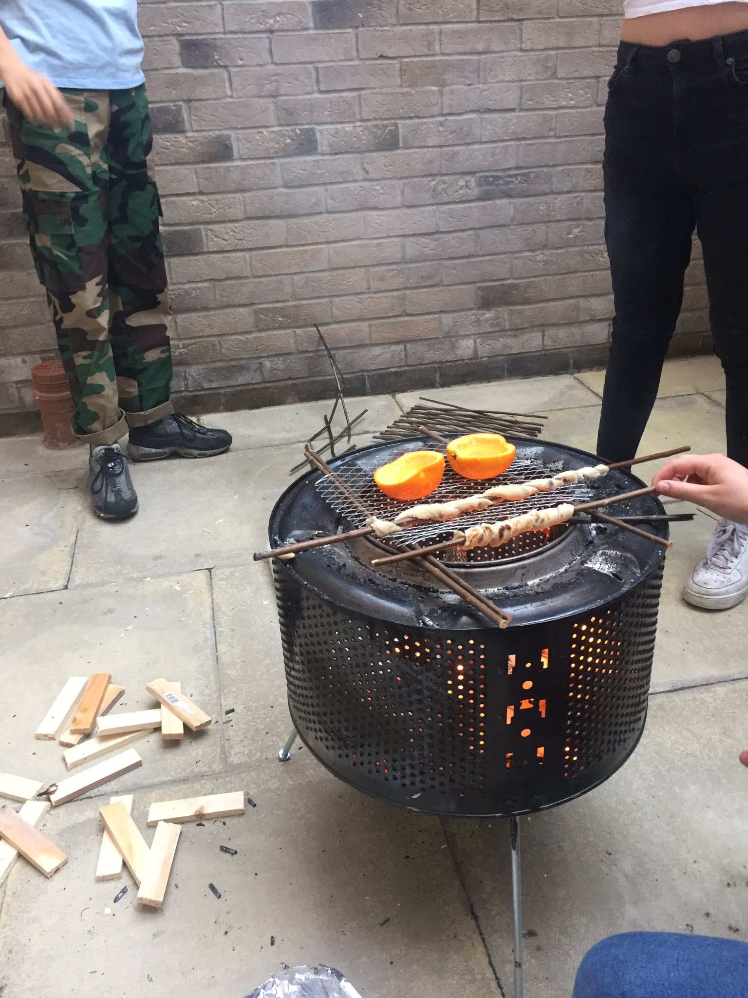 Washing machine top drum bbq