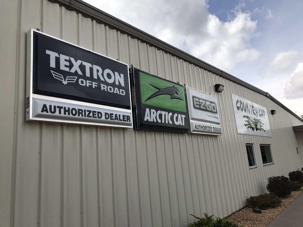CountryCatInc's tweet photo. We received and put up the new @TextronOffRoad sign today. We are excited for the future with this great company!
#TextronDNA https://t.co/gFecITqOVr