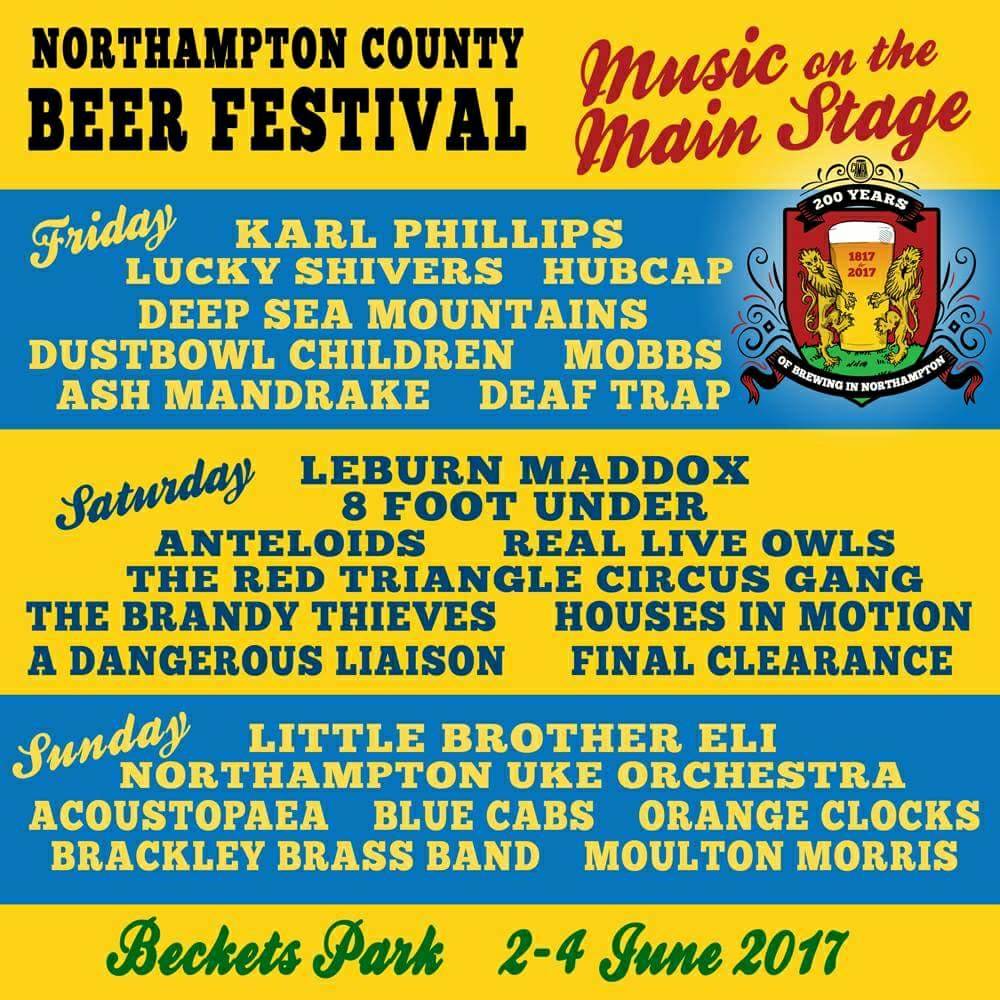 2-4 JUNE:
Northampton County Beer Festival in Beckets Park, Northampton

Details: facebook.com/Northampton-Co…