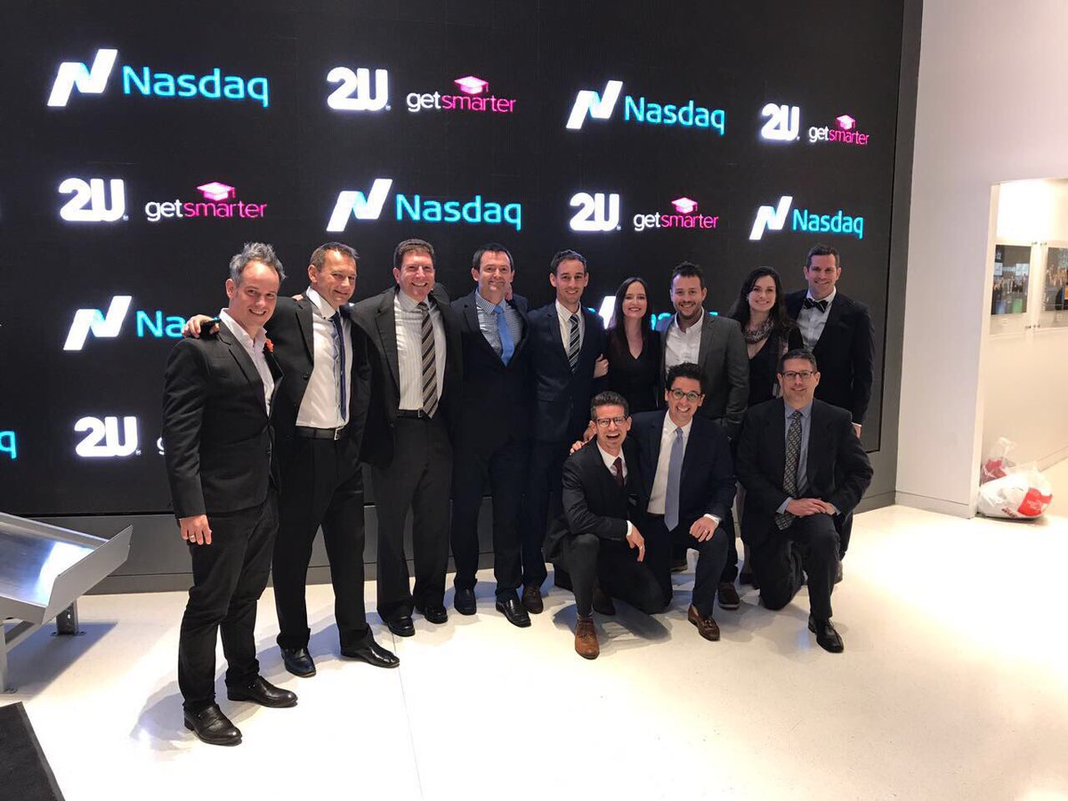 Claire_du_Preez's tweet photo. Our Exco team about to ring the @Nasdaq closing bell in NYC with @2Uinc. So incredible to see @getsmarter rise on the global stage! #proud https://t.co/uIcYvN6CkI