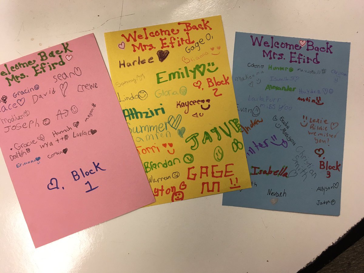 Grateful for the warm welcome back after being out on maternity leave! #ilovemystudents