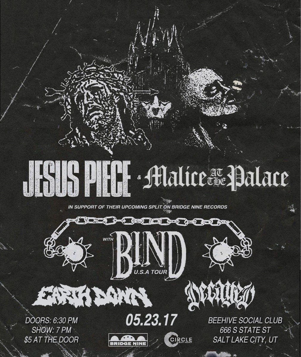 Tomorrow night w/ <a href="/JesusPieceHC/">Jesus Piece</a> <a href="/MATPhxc/">MALICE AT THE PALACE</a> @bindhardcore &amp; <a href="/earthdownhc/">Earth Down</a>.