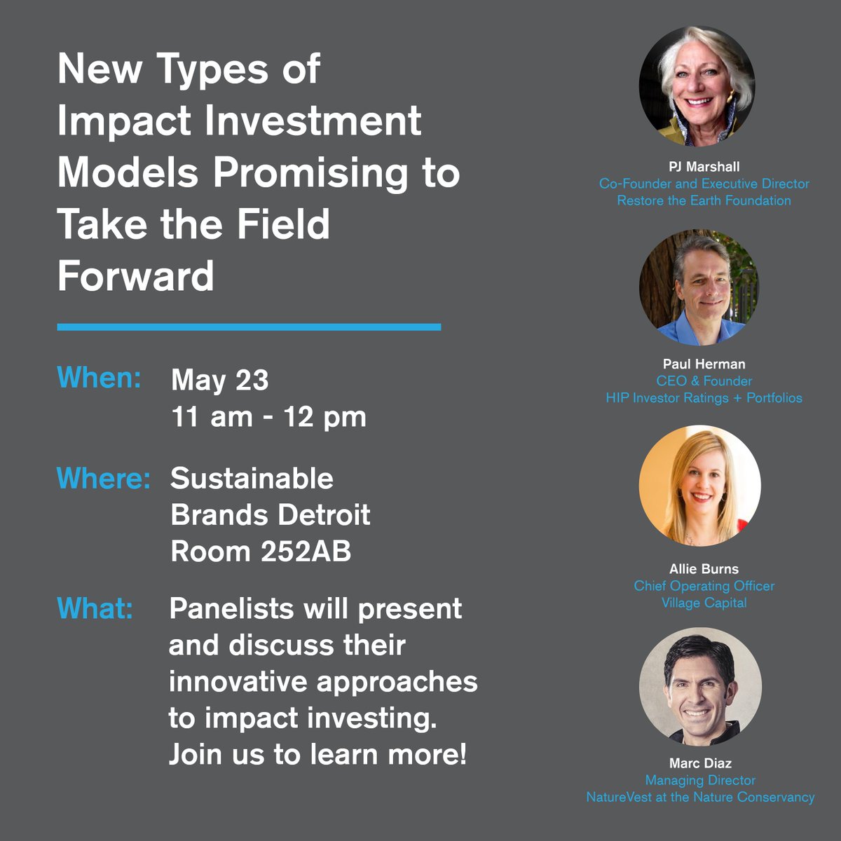 REF_Restores's tweet image. Don’t miss @REF_PJ's panel tmrrw: New Types of #ImpInv Models Promising to Take the Field Forward bit.ly/2qpheK8 #SBDetroit17