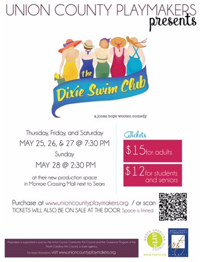 ShopMCMall's tweet photo. @UnionPlaymakers presents #DixieSwimClub! Enjoy the comedy May 25, 26 & 27 at 7:30pm and May 28 at 3:20pm. Tickets: https://t.co/6K426iVtv4 https://t.co/pLRXkm3Tea