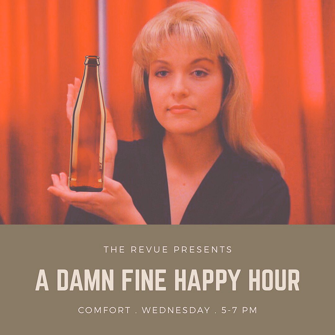 theRevueRVA's tweet photo. We'll be hanging out @ComfortRVA this Wed from 5-7. Come have a drink &amp; meet the cast of #adamnfineburlesqueshow #rva #twinpeaks #DavidLynch https://t.co/NrETCMF5w4