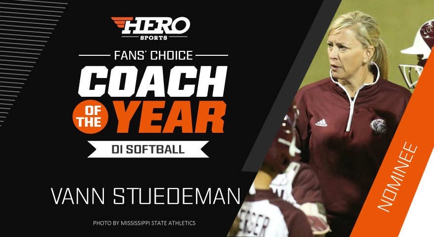 HEROSportsSB's tweet photo. She took the #Bulldogs all the way to the national tourney- Is @msuVANNtastic the #D1SB Coach of the Year?
VOTE: https://t.co/GpLyjZCTU4 https://t.co/31Y8AmdZaQ