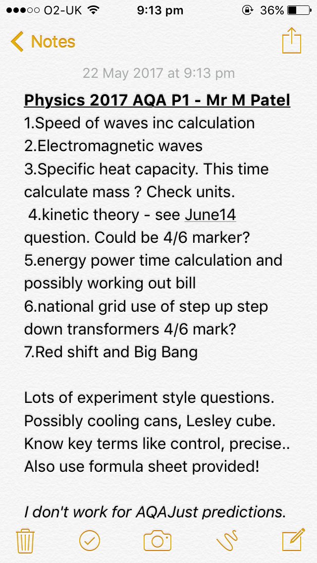 Mohamed Patel On Twitter My 2017 Aqaphysics Predictions Rt Mohamed Patel On Twitter My 2017 Aqaphysics Predictions Rt And Save A Life Aqa Physics P1 Gcse Good Luck