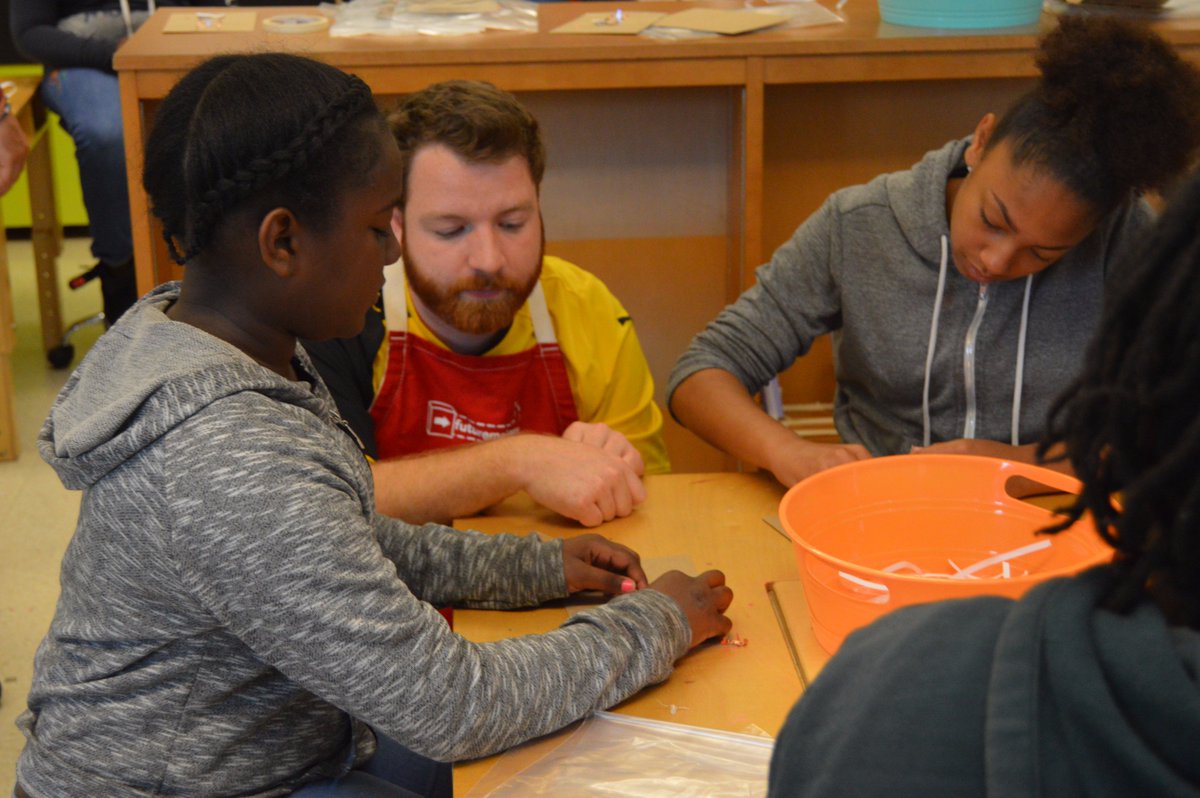 clwarlick's tweet photo. Kicking off "MakerWeek" with the super-awesome @futuremakerkids Coaches Topher and Emmett! Hands on, brains on.#hesmakes @BCPSmakes @BCPSODL https://t.co/3nYjRGLnI6