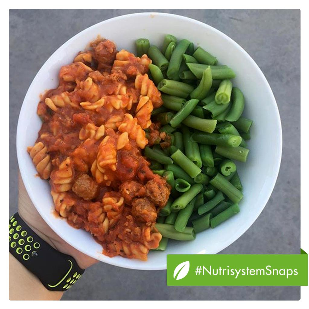 Nutrisystem's tweet photo. Enjoying a delicious plate of pasta with this classic combo of Rotini, tomatoes, meatballs, onions and Italian-style seasoning. Mama mia! 🍝 https://t.co/1TE13zJ7ya