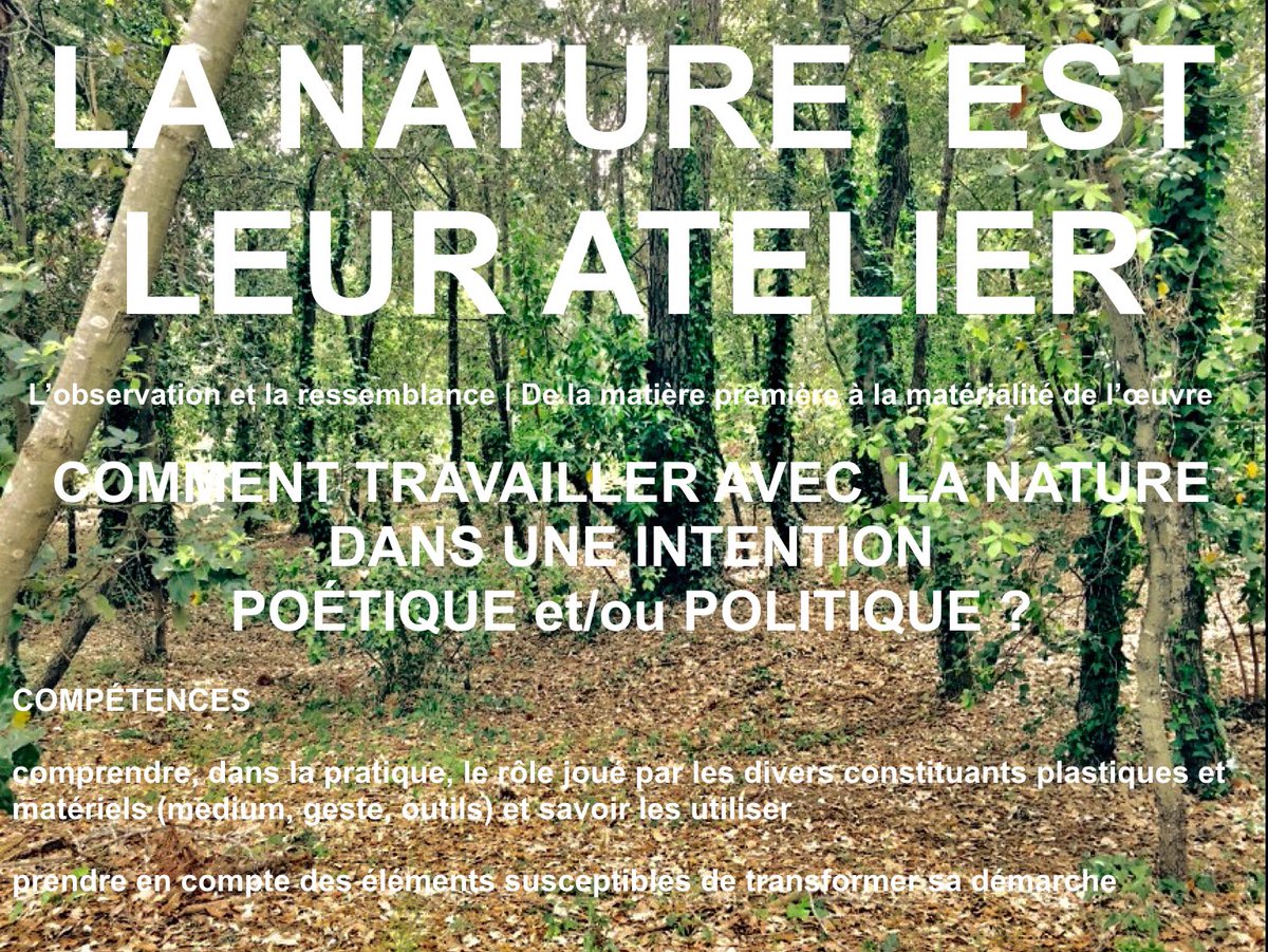 ap_veil's tweet photo. #2de De la Matière première à la Matérialité de l'œuvre La Nature est leur atelier https://t.co/X7lbztUVpm