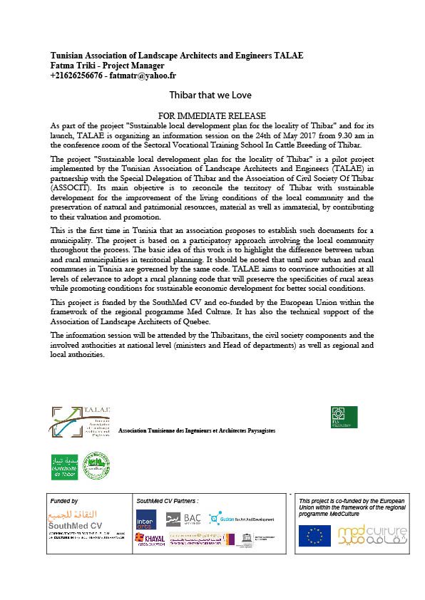 fat_trk's tweet photo. Information Session #Sustainable #Local #Planning - Locality of #Thibar @SouthMedCV @IntFedLandArch #TALAE #ASSOCIT #Presse #Release #Tunsia https://t.co/UdUobuMQun