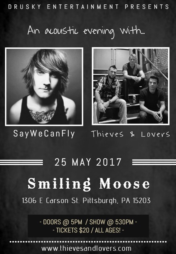 RoyaltyClassic's tweet photo. Some details for @ThievesnLovers show 5/25 with @saywecanfly have changed. Here is updated flyer! 

Tix: https://t.co/09JxqFvtWb https://t.co/689FftzzIo