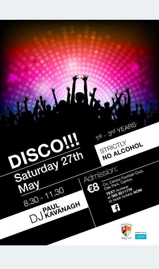 carlowrugby's tweet photo. Teenage disco this weekend! #teenagediscos #teendancing #carlow https://t.co/WAI6Vc6VOh