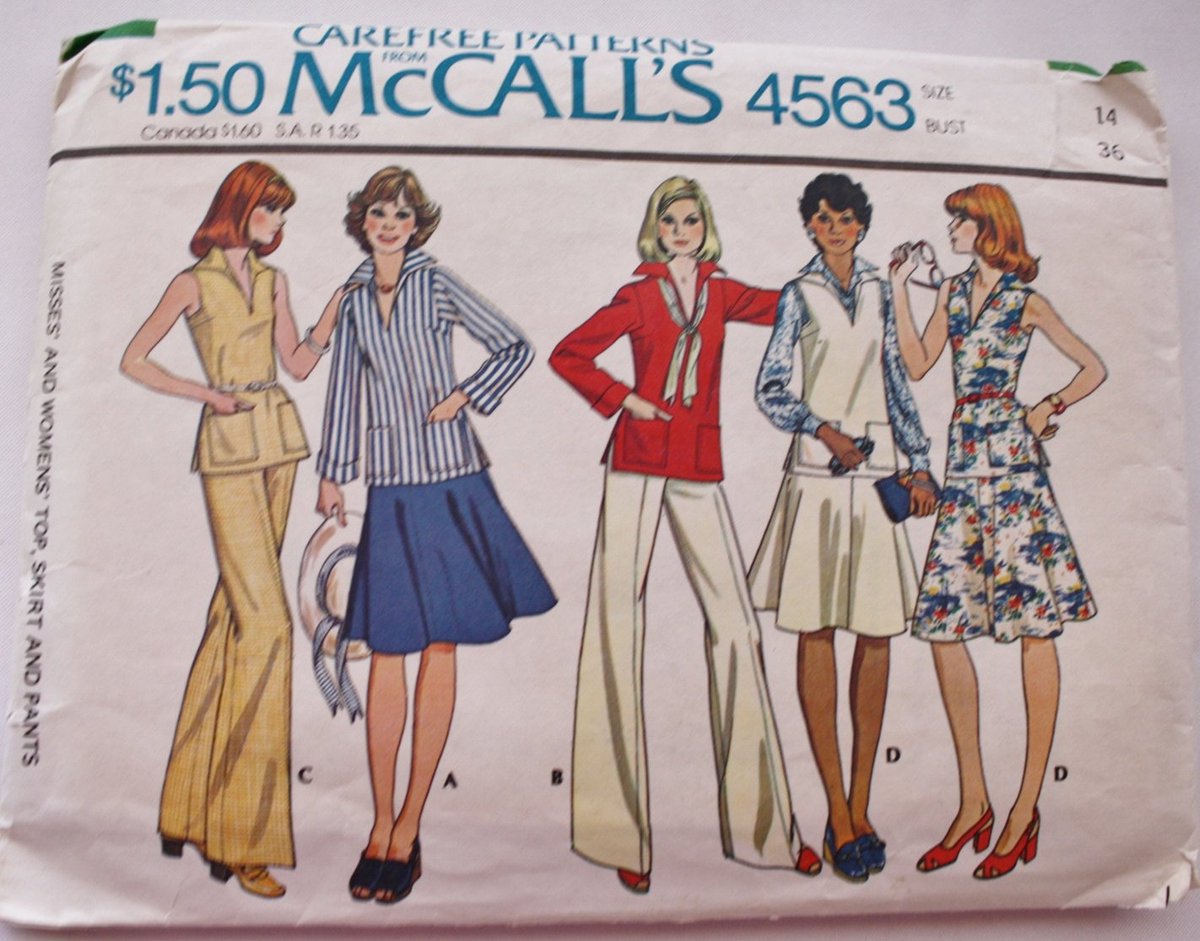 sueforgetmenot's tweet image. 1970's/ Top/ Skirt /Pant /McCalls 4563 /Vintage Sewing Pattern /Bust 36 tuppu.net/6c3f8d53 #Etsy #PatchPockets