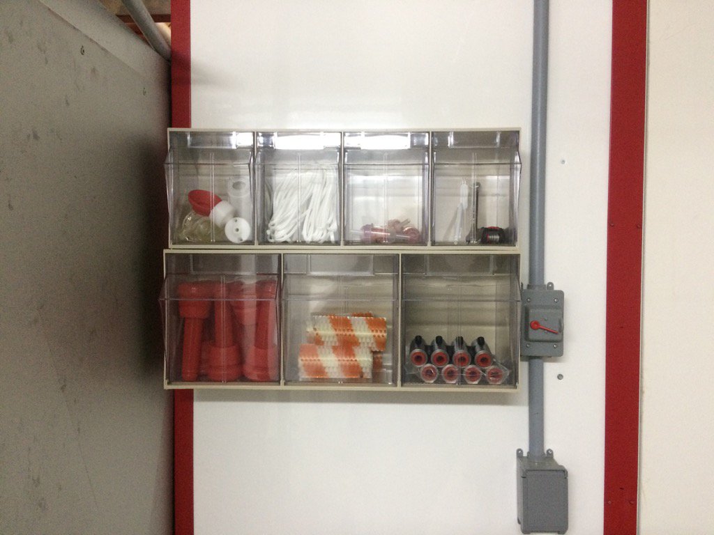 AmandaOConnell5's tweet photo. My supply shelves got installed today in #robot3 #lely #readyforanything https://t.co/6NiTh7PnD0