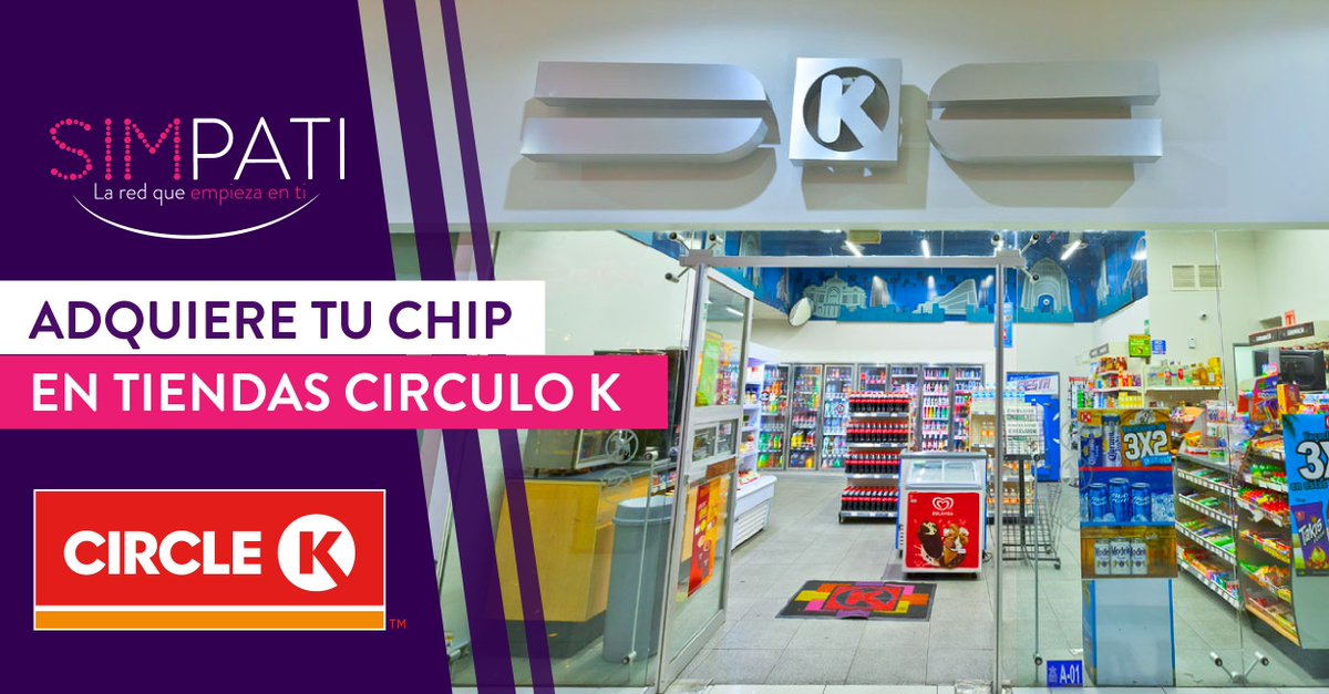 simpati_mobile's tweet photo. Recuerda, ya puedes comprar tu #ChipSimpati en cualquier #CirculoK #SimpatiMobile #CambiaDeChip https://t.co/hT4THcKOfc https://t.co/zD7pbvigar