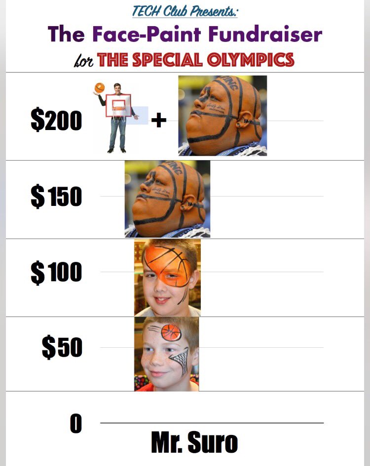 bt_tech_club's tweet photo. donate 💸 by the aux caf to have these teachers face painted ( + possible costumes??? ) 🦋🦄🏀 https://t.co/7BzbEWWGlm