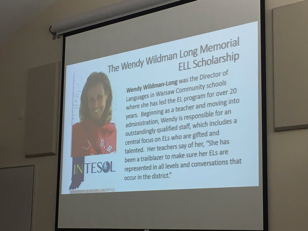 dahoffert's tweet photo. Thank you INTESOL for creating a memorial scholarship in honor of Wendy Long. #wcsmission Congrats Kinary! https://t.co/1Fv3NTnYRl