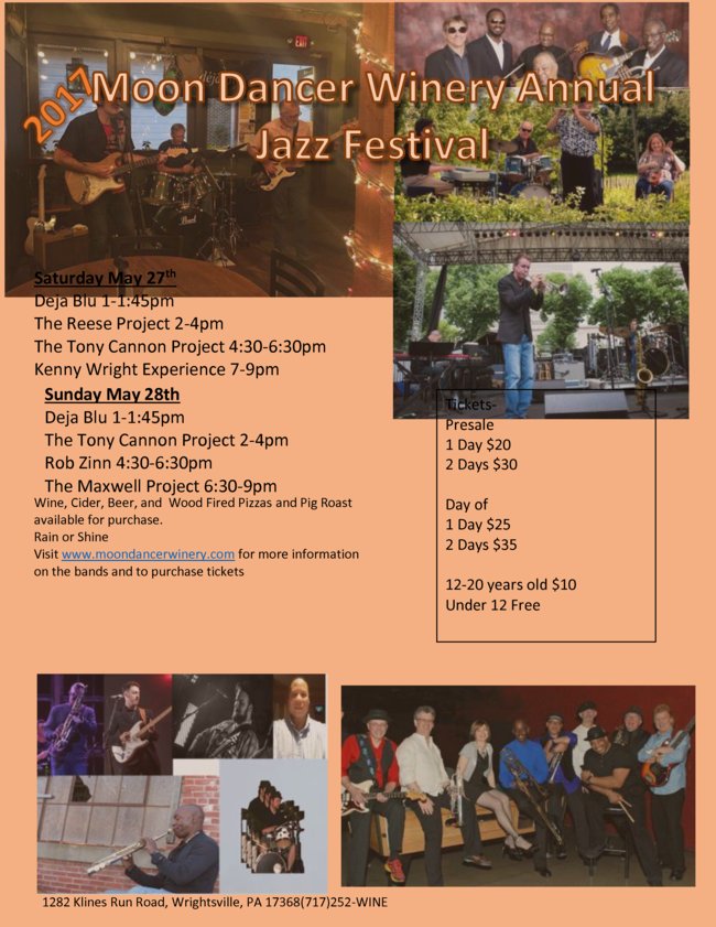 mdancerwinery's tweet image. 13th Annual Moon Dancer Jazz Festival Sat &amp;amp; Sun May 27 &amp;amp; 28th conta.cc/2qOqsBM