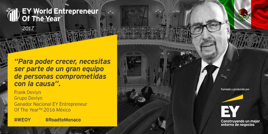 EYMexico's tweet photo. El Ganador Nacional #EOYMX16, @FrankDevlyn, participará en #WEOY del 7-11 de junio. Síguelo en https://t.co/dvL8DaDgAZ. #RoadtoMonaco https://t.co/TnuPrZNhGY