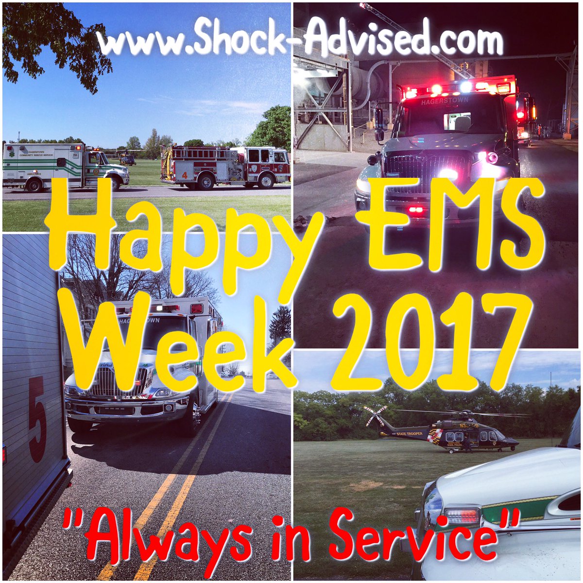 _ShockAdvised's tweet photo. #EMSWeek2017 #EMS2017 #EMSweek #EMSstrong #emspride #AlwaysInService https://t.co/gvONlGqRVW