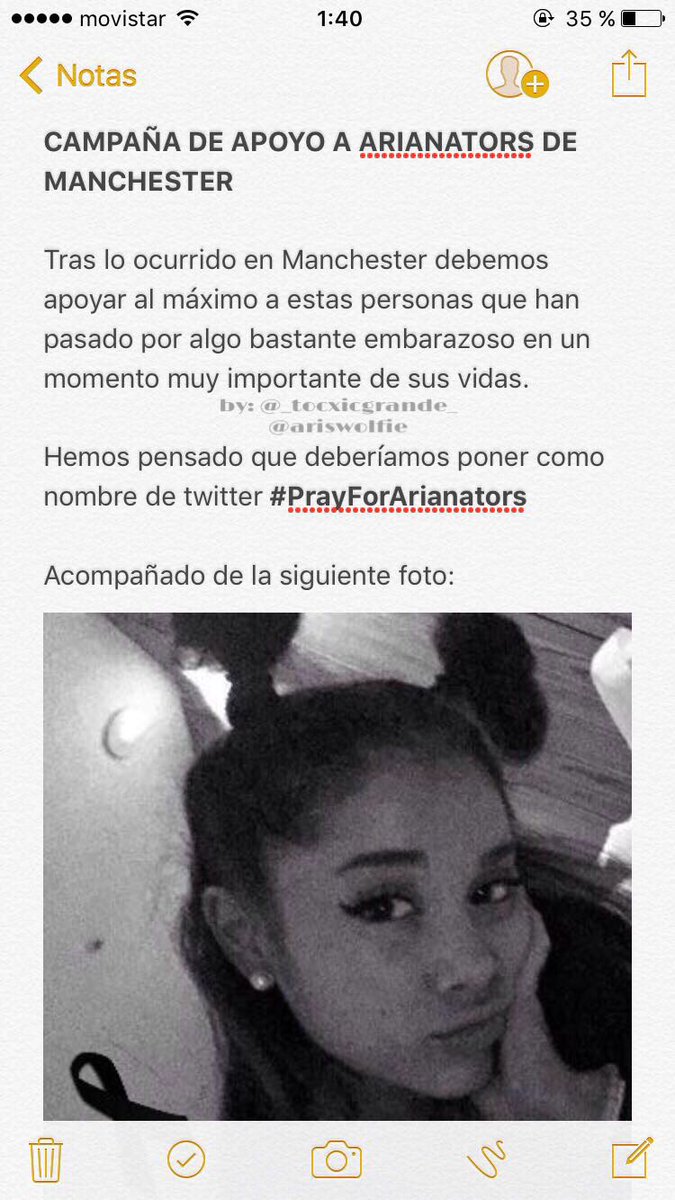 michaelsviolet's tweet photo. RT PARA DIFUNDIR #ManchesterArena #PrayForArianators #PrayForManchester #DWTManchester #prayforariana https://t.co/ARfcNYlO2Y