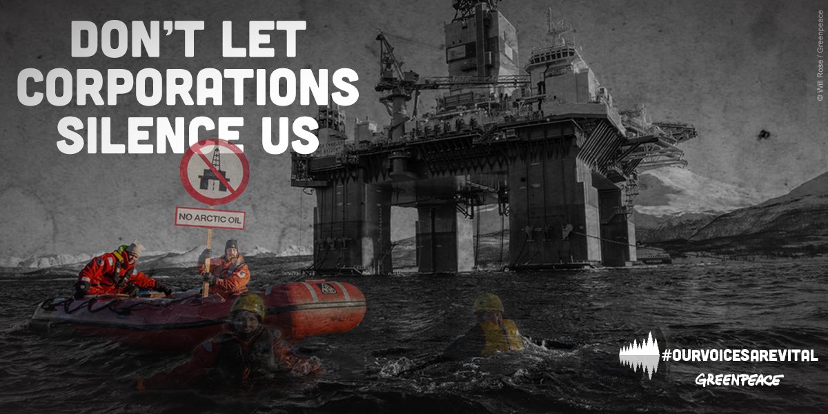 Greenpeace's tweet photo. “scaring all of us from keeping the public informed is exactly what Resolute is trying to do” https://t.co/xlmZmWR7w3 #ourvoicesarevital https://t.co/esD24O9swn