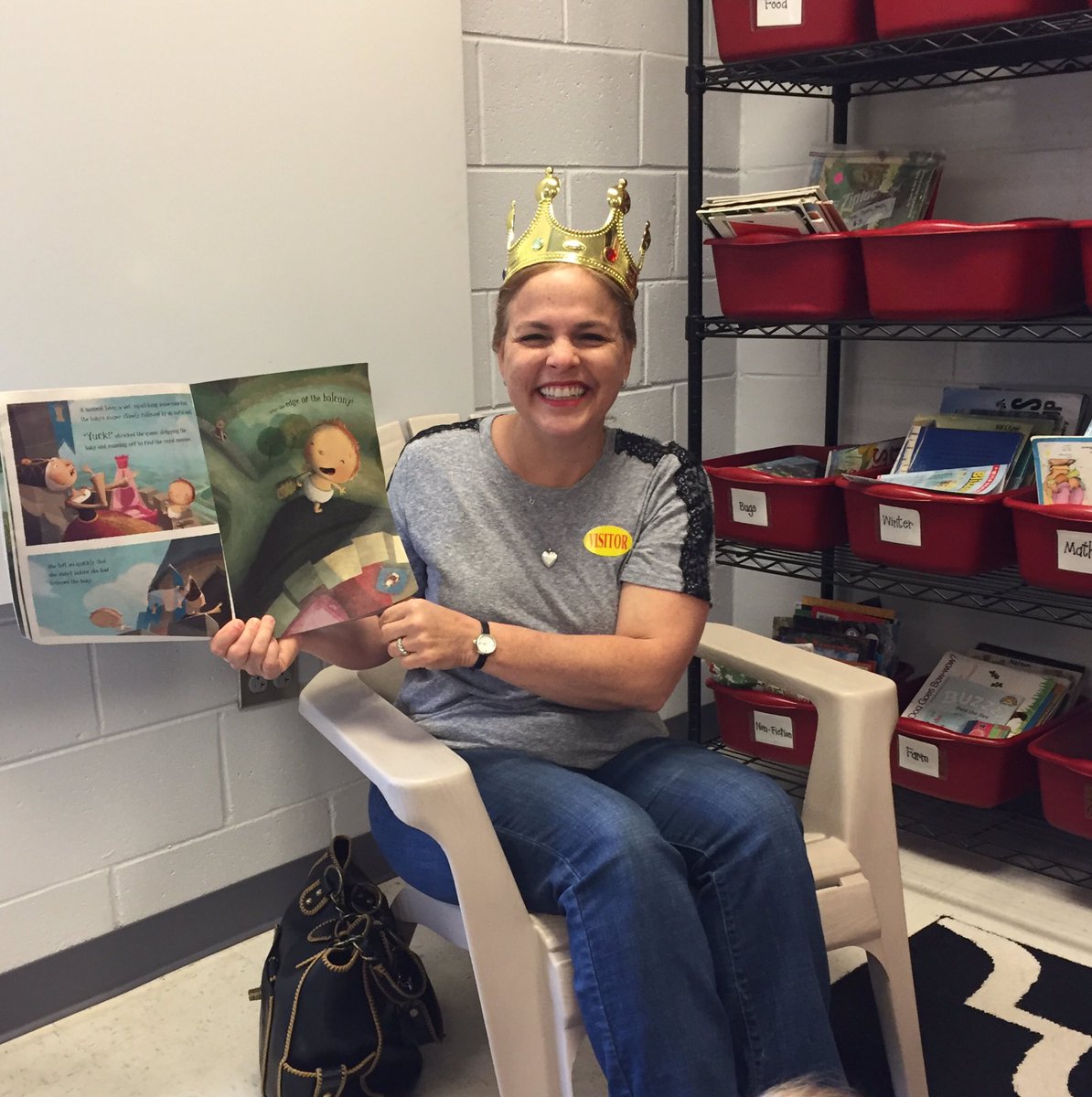 knelsonedu's tweet image. Dr. Wendy Freeland read The Princess and the Pig to Mrs. Nelson's second graders today! #JSU #RoyalReader