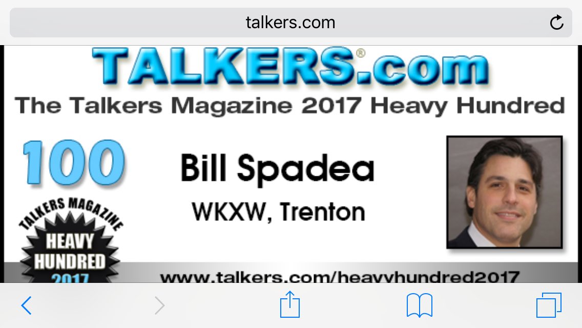 allisongormly's tweet image. Congrats to @BillSpadea &amp;amp; the @nj1015 team on making the 2017 @talkersmagazine Heavy Hundred!!#trentonmakestheworldtakes