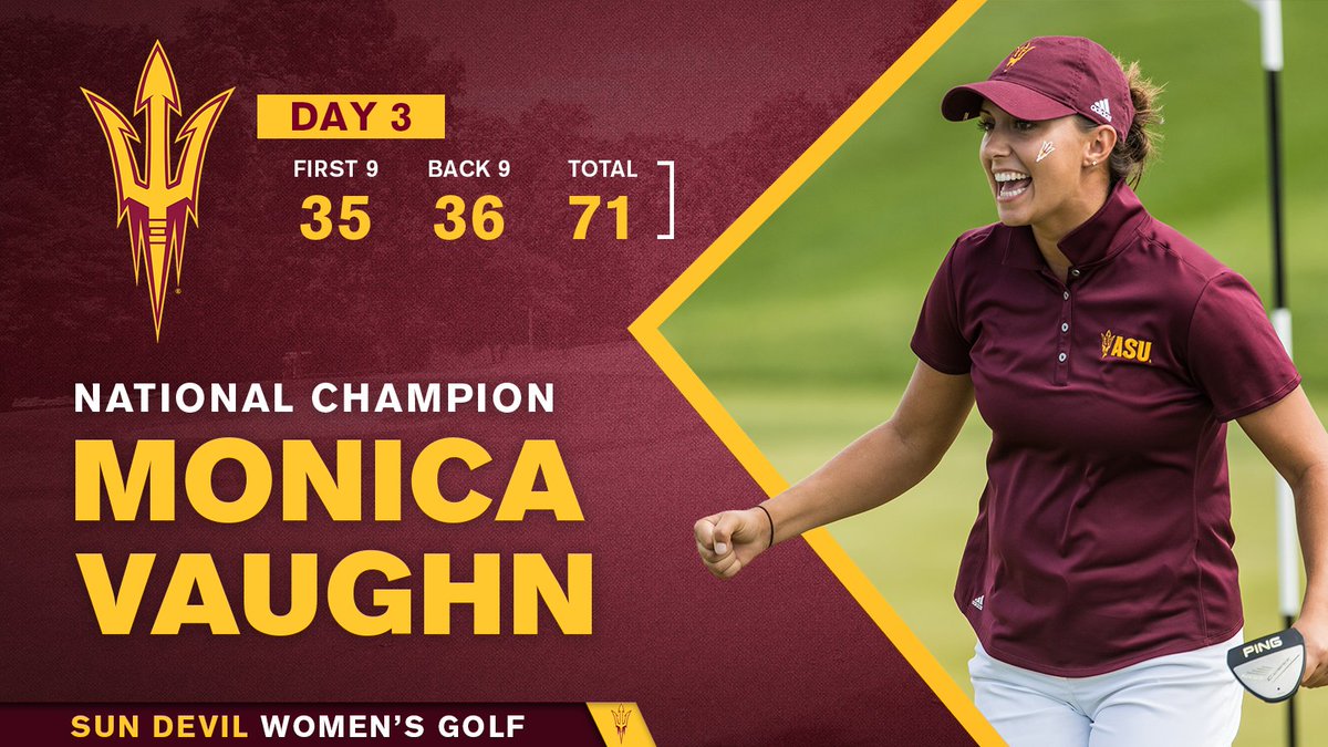 TheSunDevils's tweet photo. .@Mvaughn13 thunders back on Day 3 to claim @SunDevilGolf's 6th All-Time Individual Title! #Allin17 #NCAAGolf https://t.co/gx9M9jv0Le