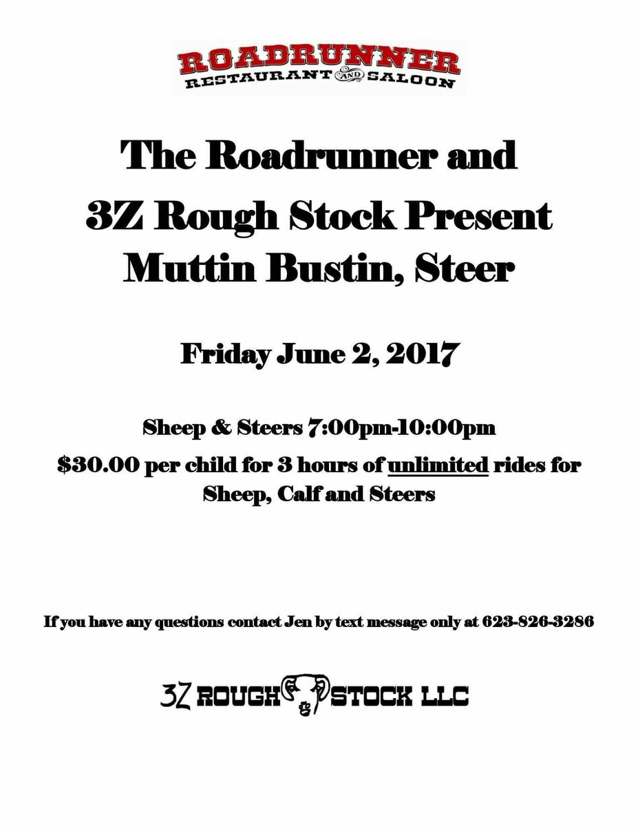NRroadrunner's tweet photo. Mark your calendars, Mutton Bustin Bonanza happens June 2, 2017 7pm-10pm.  $30.00 unlimited rides! https://t.co/I9DwMNAVDh