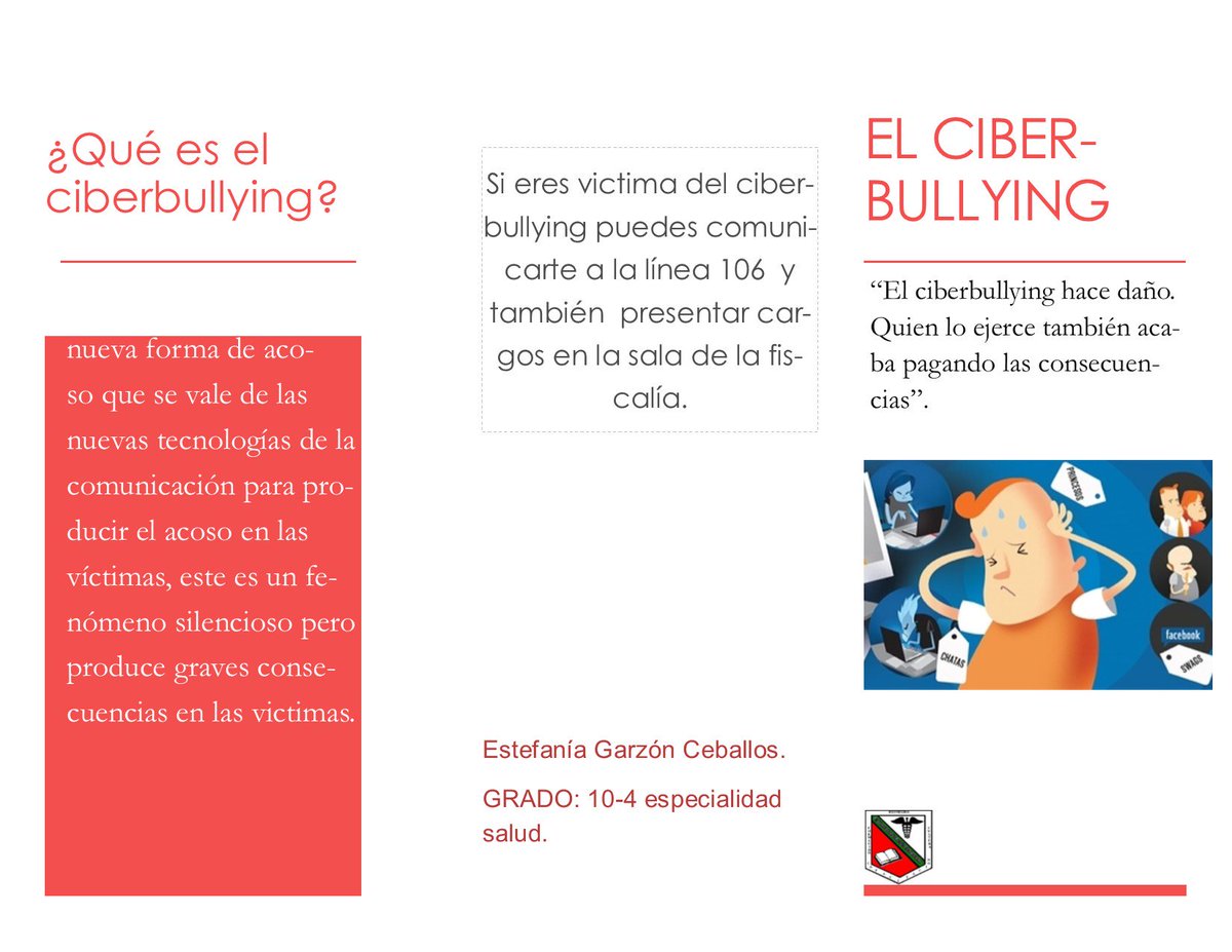 estefygar04's tweet photo. #folletojmg
Estefanía Garzón Ceballos.- 10°4
el ciberbullying. @profeirene https://t.co/mVmlmUE4hR