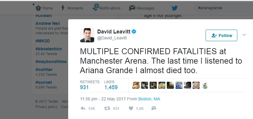 legacyproject01's tweet photo. @Yahoo This 'comedian' boasts he works for you - make sure his contract becomes an equally bad 'joke' #MENArena #ArianaGrande #manchester https://t.co/oituJf3Bwp