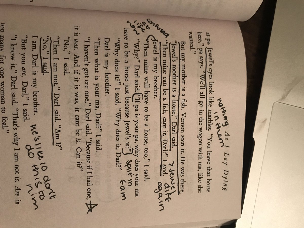 jennifer2018p3m's tweet photo. #teamjewels "mom"= horse #teamvardaman =fish #teamdarl doesn't have one "it WAS so it isn't IS" p101 #aild24 https://t.co/bBFzZ5mUSk