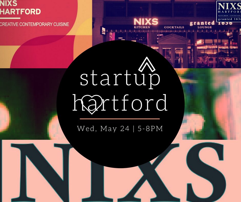StartupHartford's tweet photo. Startups and supporters gather Wednesday night for our monthly mixers for startups in Hartford. #startup #hartfordhasit #CT #founder #NIXS https://t.co/o9T8L5L8eO