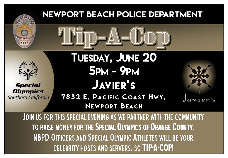 If you've ever wanted to make an officer to get you a refill on your ice water... this is your chance. 😉 Join us &amp; <a href="/SOSoCal/">Special Olympics Southern California</a> on June 20!