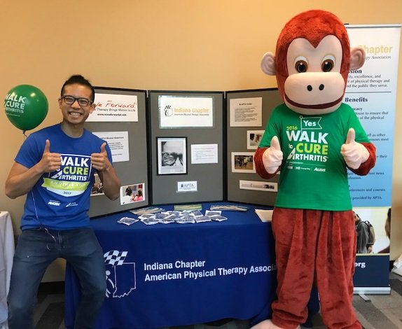 IndianaAPTA's tweet photo. UIndy DPT students at the Arthritis Foundation's Walk to Cure Arthritis. Students had a booth and helped on the course #INAPTA #UIndy https://t.co/MoOrVBVrbp