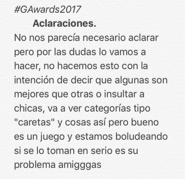 matiloverr's tweet photo. Este miercoleeees, al rededor de treinta nominaciones, 00:00hs 🎉👑👀 @gonzalorestless @gonzafancy #GAwards2017 taaan, taaaaaaaaaaann. https://t.co/U0WR4dduLV