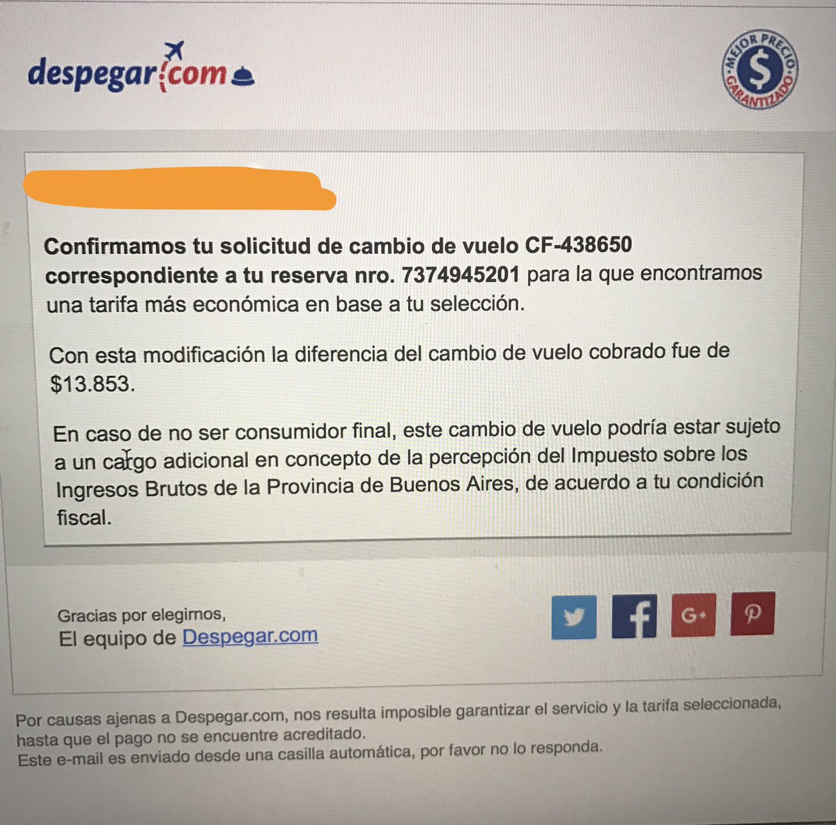 merybossi's tweet photo. @DespegarAr son un desastre la persona que me atendió no supo ayudarme y solucionar el problema ocasionado por uds! https://t.co/9z897LJ4Tb