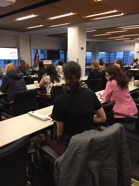 smartyGirlTech's tweet photo. @dgmelkin Great Talk tonight!  Thanks to @Amazon  for hosting and the awesome food! https://t.co/7ZwQIwOjau