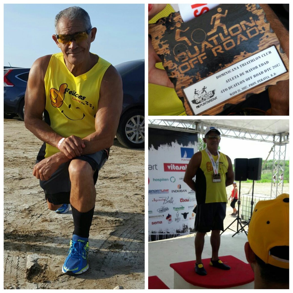 Felicesgroup's tweet photo. Felicidades a nuestro Presidente Ad vitam #AtilesMaldondado cómo Atleta de mayor edad que participó en el  el 4to #DuatlonOffRoad. https://t.co/GQzyqJuEsQ