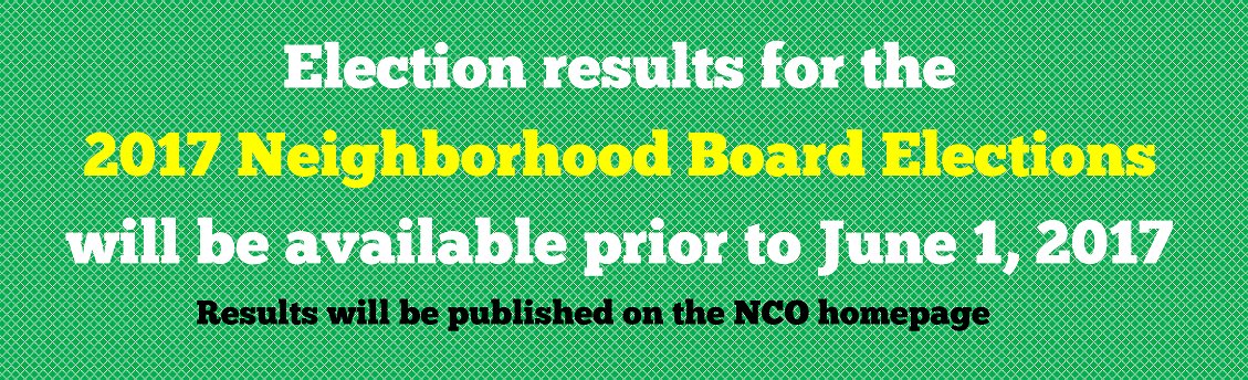 The Neighborhood Board elections has now concluded. Results will be published on the NCO main page at honolulu.gov/nco before June 1.