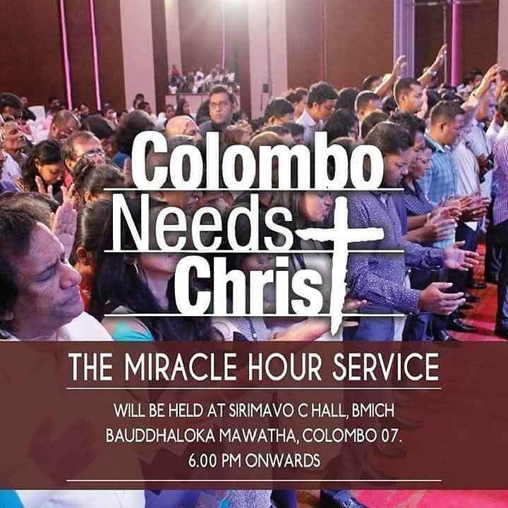 prophet_jerome's tweet photo. Join us at Colombo Needs Christ this evening. Come Believing -Come Expecting.
#ColomboNeedsChrist #Miraclehour #breakthrough https://t.co/tve1Obc34G