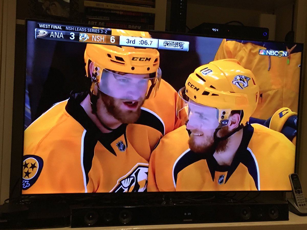PredsBTI's tweet photo. Nashville's most eligible bachelors! Thanks for the win, Sissons, Watty and, of course, Pekka! #preds https://t.co/VRhvnUpdGS