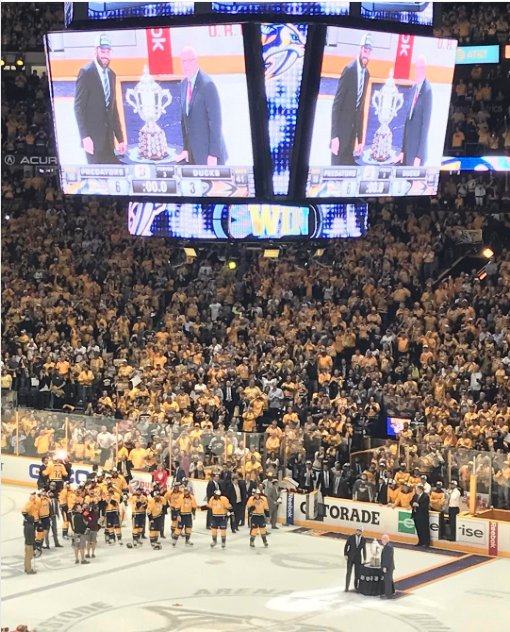 carrieunderwood's tweet photo. Going to the finals! #StanleyCupPlayoffs #PredsPride https://t.co/dbnxoJJyMt