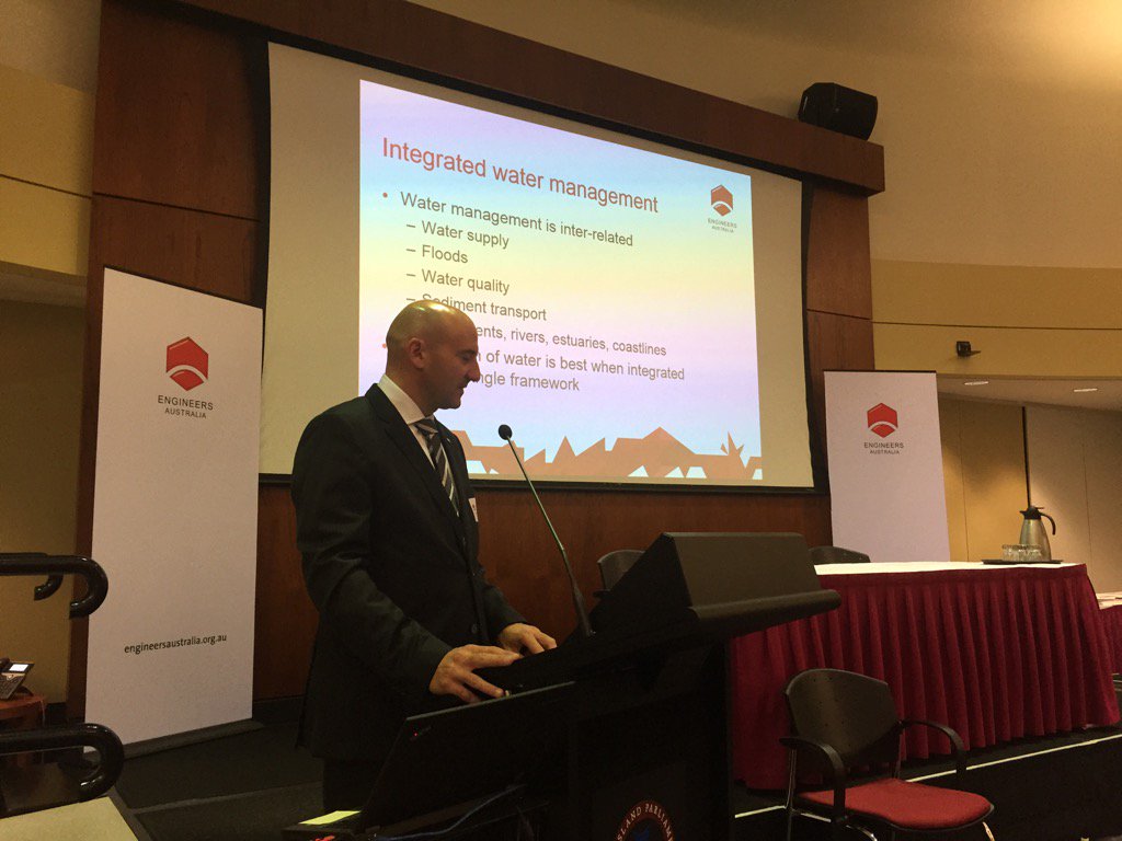 EngAustraliaQLD's tweet photo. First presentation - Water Management #engineersinparliament https://t.co/BdQElNkpo7