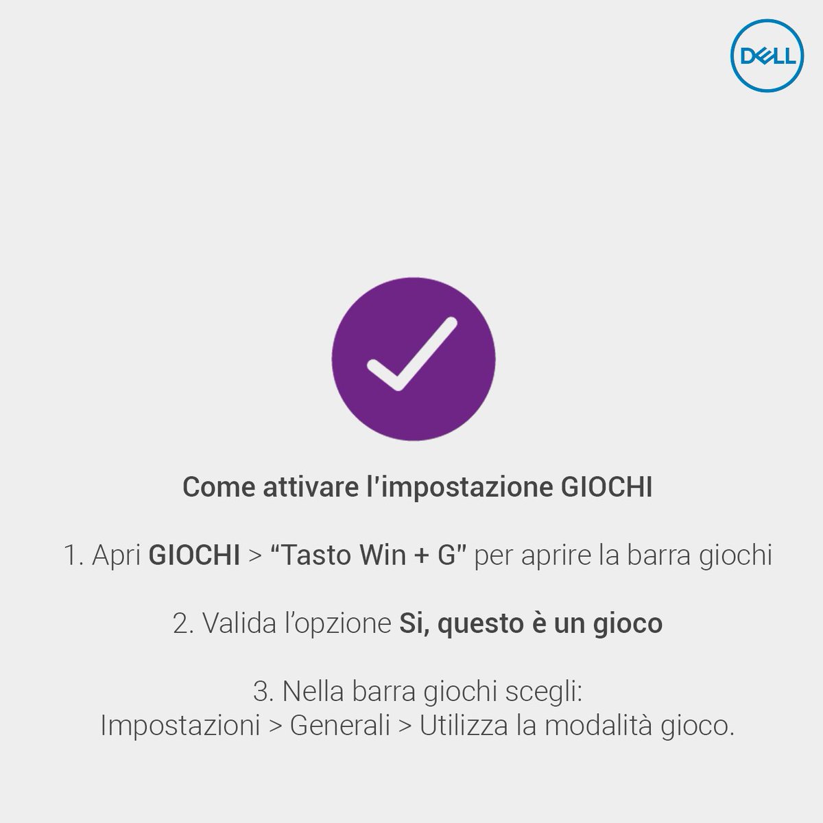DellAiuta's tweet image. Avete già provato la modalità Giochi di #WindowsCreator? Se si, cosa ne pensate?
Per attivarla seguite le indicazioni e fateci sapere! 😉🎮