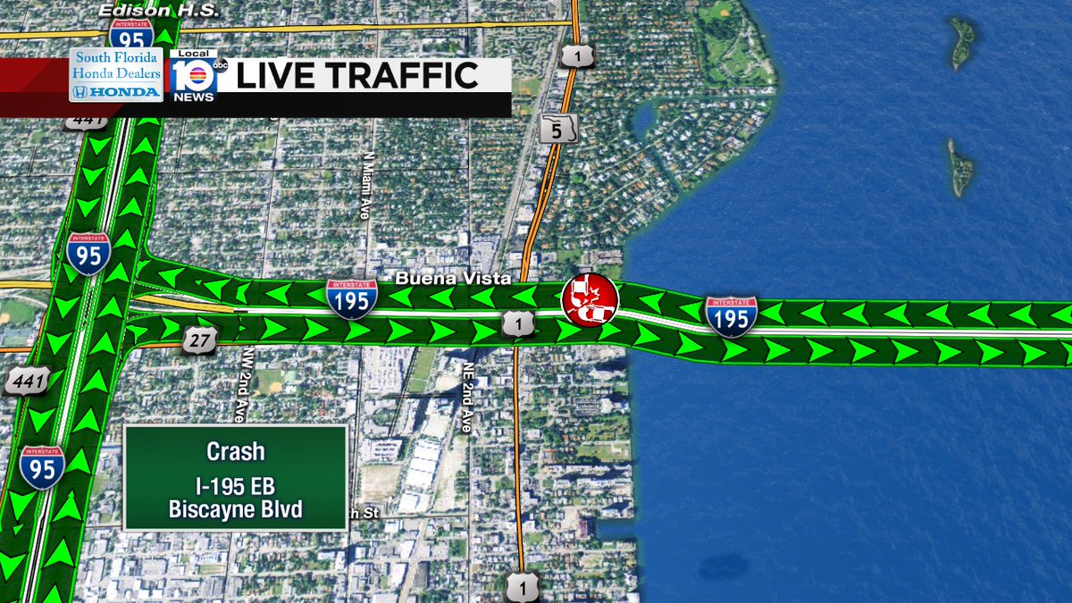Crash has I-195 CLOSED at Biscayne Blvd. #trafficalert https://t.co/7jJwHav76E