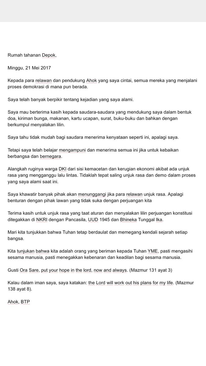 Ahok cabut banding.Rela berkorban demi rakyat. Dia pemberani, dan taat hukum. TAAT HUKUM ! rela berkorban wlopun jelas dia gak salah! We❤️u!