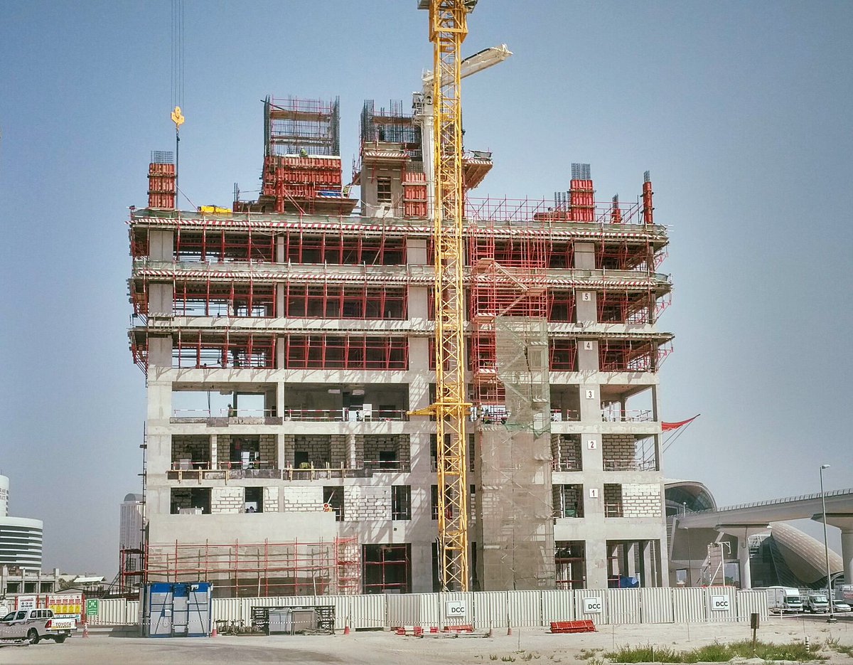 SmartotelsHosp's tweet photo. We're halfway there!  FORM Hotel Dubai, powered by @Smartotels, has reached the 7th floor! Thank you #dcc for your hard work! https://t.co/ONzbv873KH